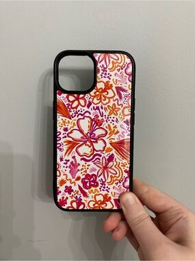 Phone Case Unisex iPhone 15  Pink Orange Floral Hibiscus Art Summer Case